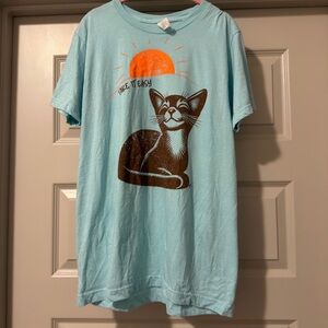 Blue Cat Graphic T-Shirt by CatLady
